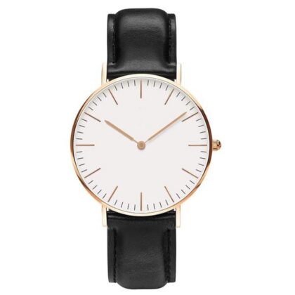 DW Leather Strap Men Wrist Watch Analog Black Leather Luxury Wrist Watch Stainless steel Smart Watch Leather Straps