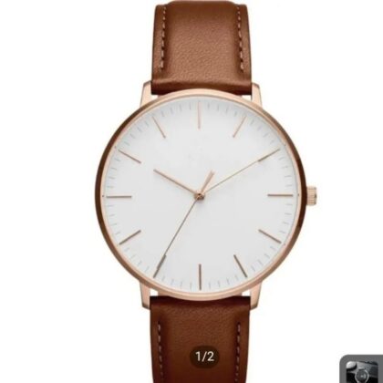 DW Leather Strap Men Wrist Watch Analog Brown Leather Luxury Wrist Watch Stainless steel Smart Watch Leather Straps