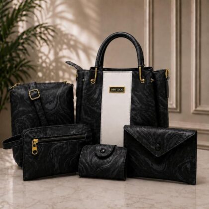 Handbag Set | 5-Piece Elegant Tote Bag Set | Shoulder Bag, Crossbody & Clutch | Premium Fashion Gift