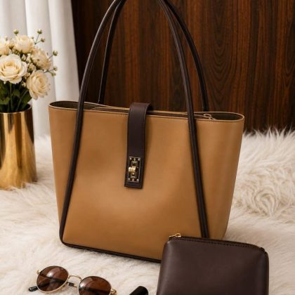 Premium Women’s Tote Handbag with Matching Pouch | Elegant Stylish Shoulder Bag | Spacious Ladies Fashion Purse for Office, Shopping & Daily Use