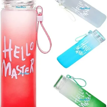 Hello Master Glass Water Bottle for School College Office 480 ml