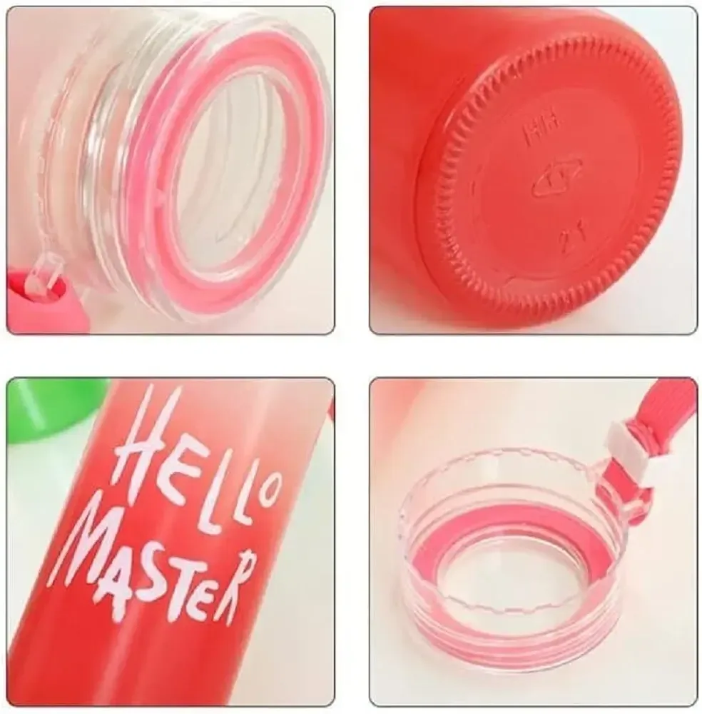Hello Master Glass Water Bottle for School College Office 480 ml
