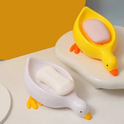 1 Pc Duck Soap Holder, Cute Soap Drying Rack, Kitchen Bathroom Shelf Floor Type Soap Holder, Portable Countertop Soap Organizer, Soap Case for Shower Bathroom Kitchen