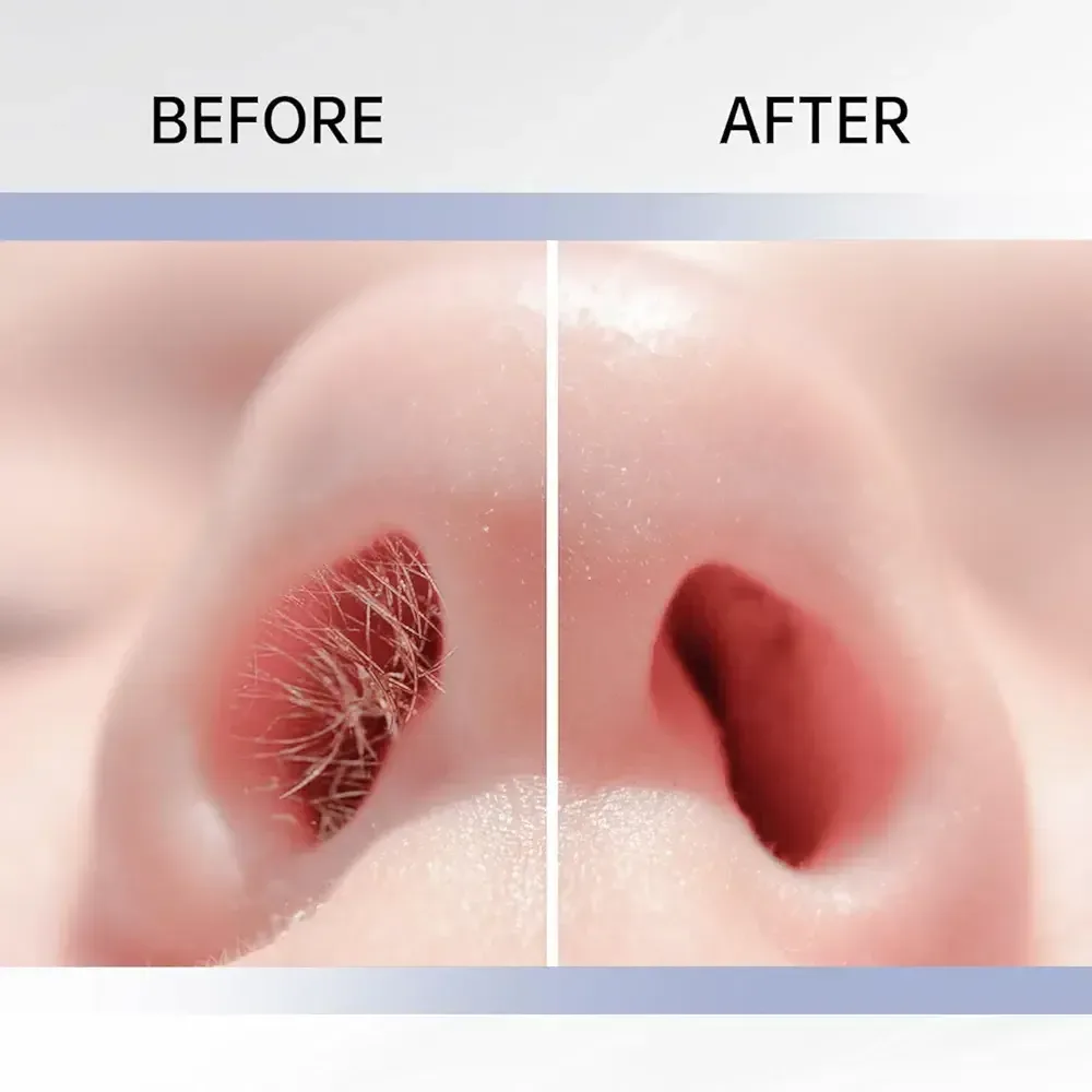 2 Pcs Nasal Manual Nose Hair Trimmer Set 360 Rotating Safe Painless Nasal Hair Remover