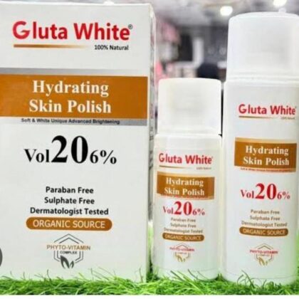 Gluta White Hydrating Skin Polish 20% | Advanced Brightening Skin Polish | Phyto-Vitamin Complex | Paraben & Sulphate Free