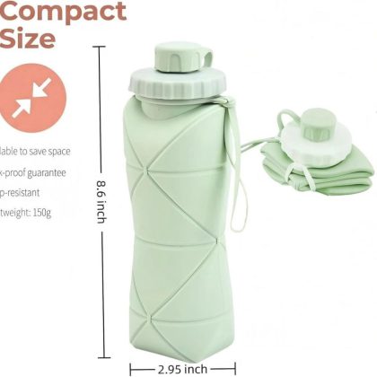 Collapsible Water Bottle Silicone Foldable Water Bottles For Travel Easy To Carry Design