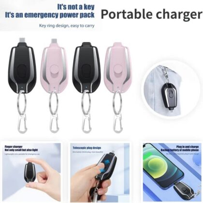 Mini Portable Keychain Phone Charger Emergency Power Banks Retractable Plug Power Fast Charging-copy