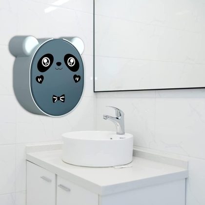 Cute Panda Soap Dish Holder With Drain Wall Mounted Soap Box