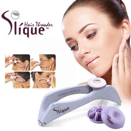 Slique Women Hair Removal Epilator Mini Facial Hair Remover Spring Threading Face Defeatherer for Cheeks Eyebrow DIY Makeup Beauty Tool