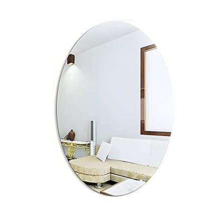 Oval Shape Mirror Wall Sticker Size 11 inch