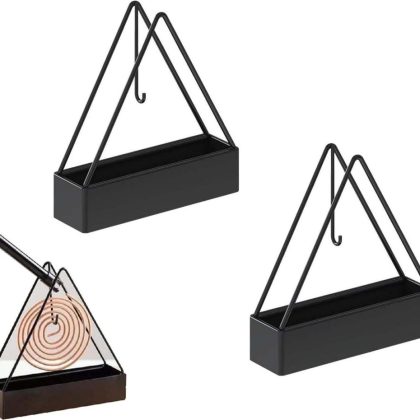 Creative Iron Mosquito Coil Holder Stable Triangular Fireproof Hanging Mosquito Coil Tray Home Supplies