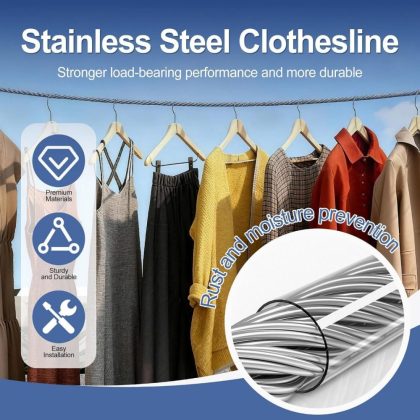 10 Meter Strong stainless steel clothesline rope clothes indoors or outdoors