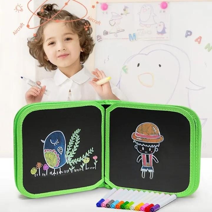 Baby Toys Set Painting Drawing Toys Black Board with Magic Pen Chalk Painting Coloring Book Funny Toy Kid Painting Blackboard