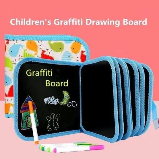 Baby Toys Set Painting Drawing Toys Black Board with Magic Pen Chalk Painting Coloring Book Funny Toy Kid Painting Blackboard