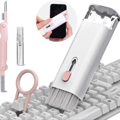 7 In 1 Computer Keyboard Cleaner Brush Kit Earphone Cleaning Pen for Headset Phone Cleaning Tools Black