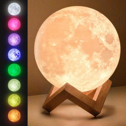 3D Moon Lamp 7Colour15 cm Changeable Sensor for Bedroom Touch Moonlight Lamp with Stand USB for Bedside