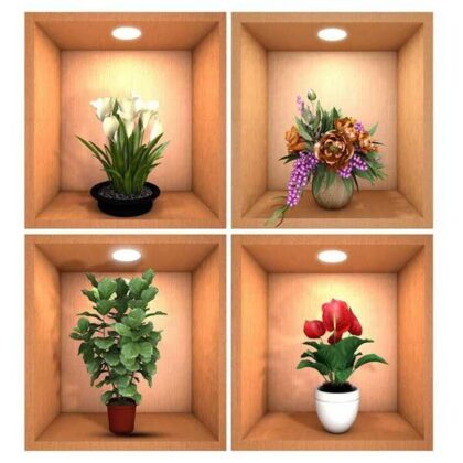 3 Sheets Flower Decoration Art Magic Sticker 3d Vinyl Removable Wall Sticker