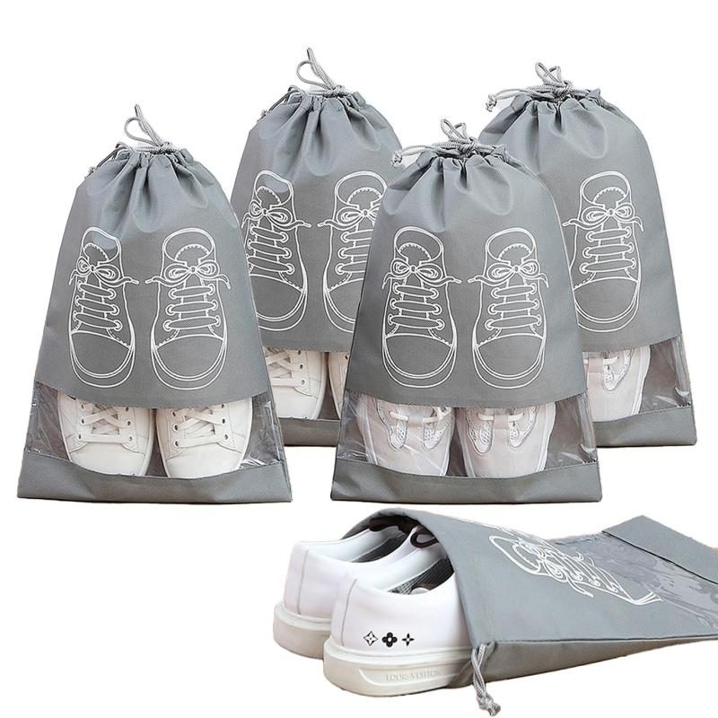 Printed Woven Shoe Front Transparent Pouch