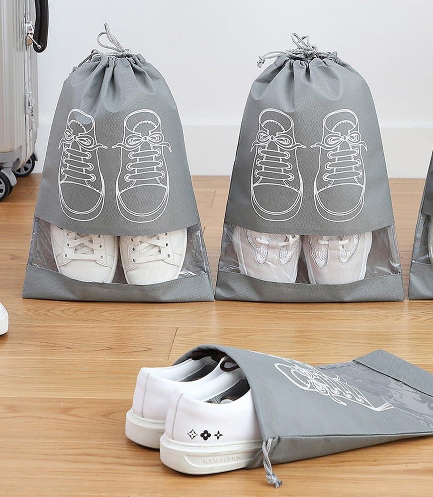 Printed Woven Shoe Front Transparent Pouch
