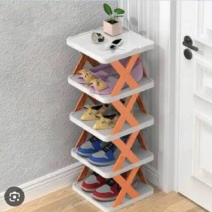 5 Layer High Quality Foldable X Shape Plastic Shoe Rack 5 layer With Box