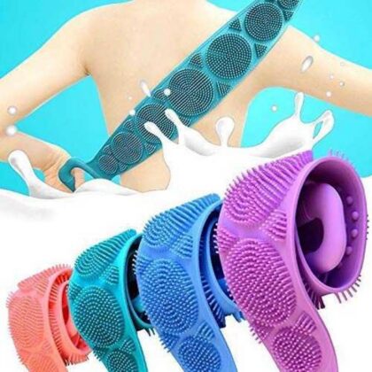 Silicone Bath Body Belt, Exfoliating Long Silicone Body Back Scrubber, Easy to Clean, Lathers Well, Eco Friendly, Long Lasting