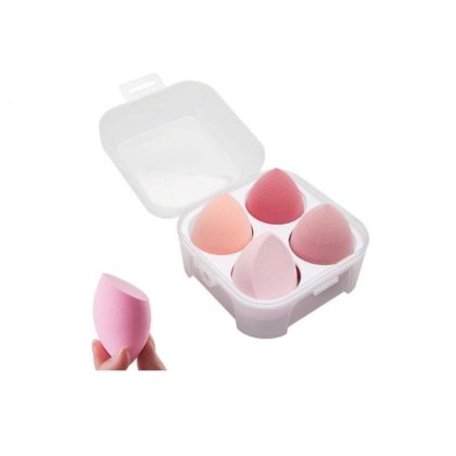4PCS Makeup Sponge Blender Set Professional Beauty Sponge Foundation Blending Blender with Egg Case Makeup Puff Flawless for Cream Powder