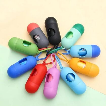 Portable Diaper Bag Dispenser with 2 Refill Rolls Travel Baby Poop Bag Holder