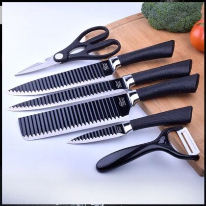 6 Pcs Non Stick Knife Set For Kitchen Professionals Chef Super Sharp High Carbon