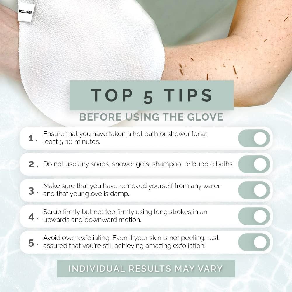 Exfoliating Gloves for Body Scrub Keratosis Pilaris and Self Tanning Removal Easily Smooth Skin Surface
