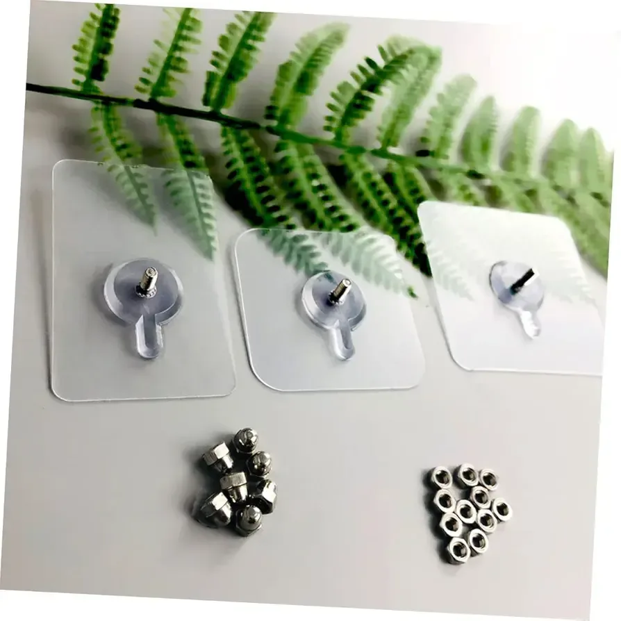 10pcs Strong Self Adhesive Punch Free Wall Hooks Nail Mounting Rack Screw Rod Seamless Screw Stickers Hang Kits