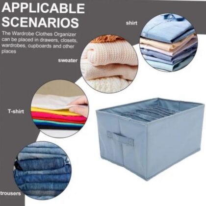6 Grid Jeans and Clothes Organizer Foldable WardrobeLarge Drawer Organizer for Folded Clothes