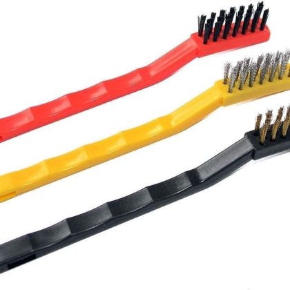 3pcs/set Gas Stove Cleaning Brush 3style Brush Head Nylon Iron Wire Copper Wire Powerful Decontamination Brush Kitchen Tools