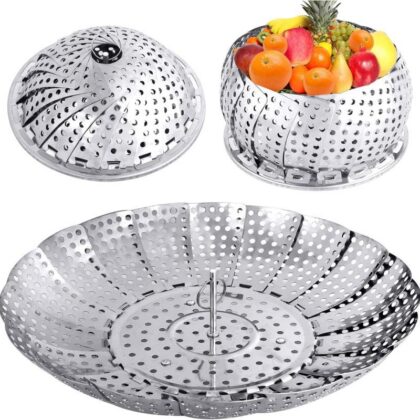 Food Steamer Collapsible Expandable Steamer Insert for Vegetables, Dumplings & Food Cooking