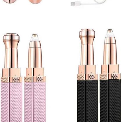 Rechargeable 2 in 1 Hair Remover Trimmer For Women, Electric Flawless Facial Machine Razor, Painless