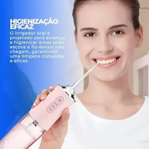 Portable Electric Oral Irrigator Rechargeable Dental Water Jet Cleaner for Fresh Breath Tooth for Deep Gum & Teeth Cleaning 4 Nozzles 3 Modes