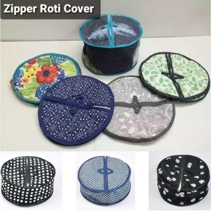 Zipper Roti Cover Cotton Zip Roti Box Basket Zipper Cover