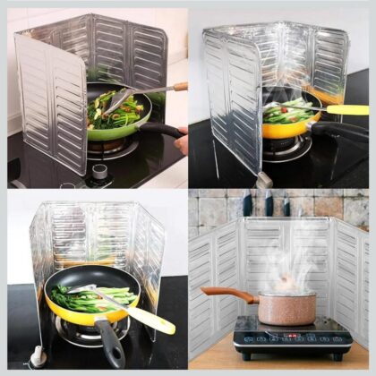 Aluminum Oil Splash Guard Nonstick Splatter Board for Kitchen Gas Stove Cooking Oil Proof Splash