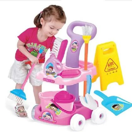 Baby Cleaning Car Set Kit With Trolley With Accessories