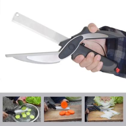 Clever Cutter Crockery 2 in 1 Knife Cutting Board Utility Cutter Stainless Steel Crockery Mall Multi Function