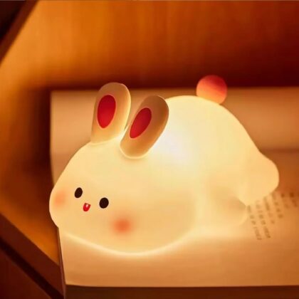 Cute Rabbit Touch Silicone Light Silicon Touch Sensor Tap Light Baby Kids Bedside Night Light