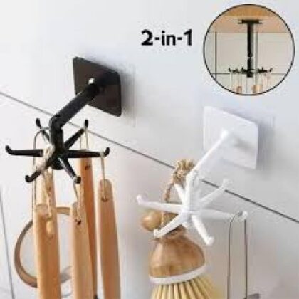 Rotating sticking hook Kitchen Tools Spoon Holder Stand 360 Degrees Rotated Punch