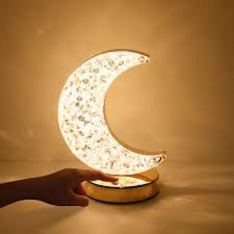 Moon Table Lamp Touch Nightstand Lamp 3 Color Mode