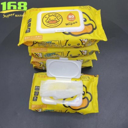 80 pcs QianHui brand soft cotton face towels, often used as wet wipes.