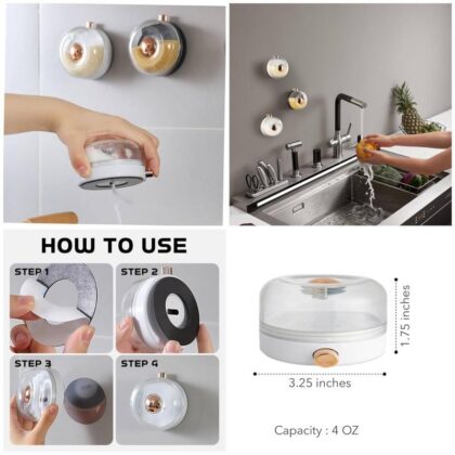 Magnetic Spice Container with Dispensing Button Wall Mount Salt & Seasoning Storage Box