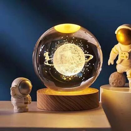 Crystal Ball Night Light Desktop Lamp Dinner Table Office Dorm Home Spacewalk Lamps Lighting Ceiling Fans Night Lights