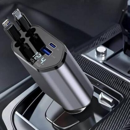 120w Voltage Show Car Charger with Cable TypeC and iPhone.