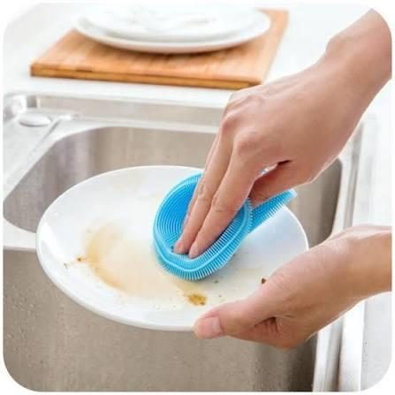 Silicone Scrubber Silicone Sponges Multipurpose Kitchen Scrub Brush for Dish Pot and Veggies
