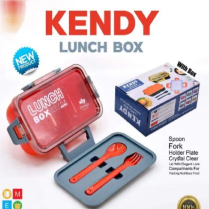 KENDY Lunch Box With Partition And Spoon 2 Portion Tiffin