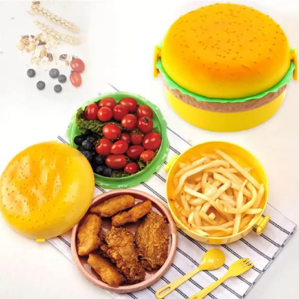 kids Lunch box tiffin box for school burger shaped meal it box large lunch box