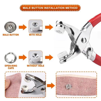 Metal Press Button Pliers Metal Sewing Prong Rings Buttons Clip Pliers DIY Clothes Tool for Sewing Leather Rivets Bags Clothes